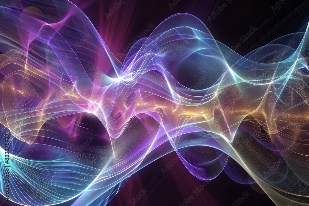 Abstract visualization of quantum mechanics principles Abstract visualization of quantum mechanics principles