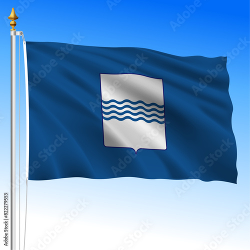 Basilicata, waving flag of the region, Italy, vector illustration