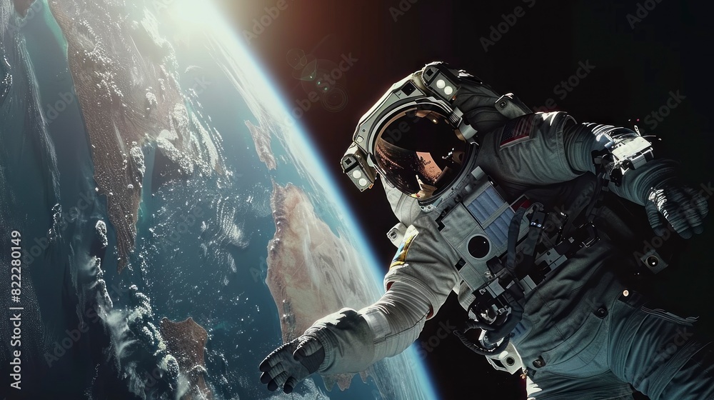 astronaut floating in space with the earth in the background and the sun in high resolution and high quality astronaut floating in space with the earth in the background and the sun in high resolution and high quality
