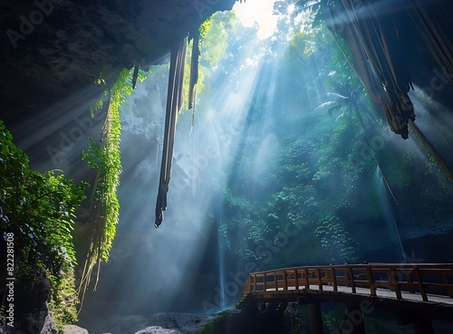 Waterfall in jungle at T artwork stock photo contest winner, landscape photography,