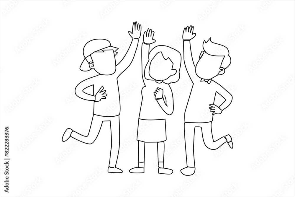 Continuous one-line drawing friends. Friendship Day concept Continuous one-line drawing friends. Friendship Day concept