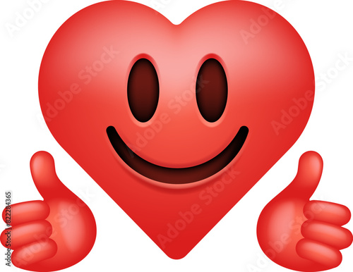 Heart Shaped Face With Two Thumbs Up Emoji Icon