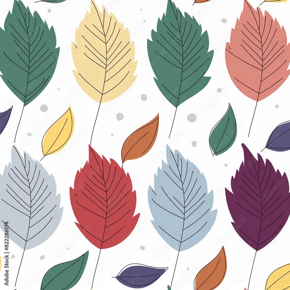Fototapeta premium seamless pattern with autumn leaves