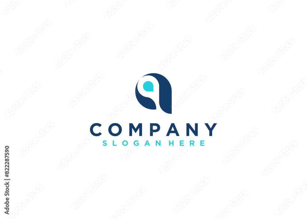 Initial Letter q Logo with dot blue color Initial Letter q Logo with dot blue color
