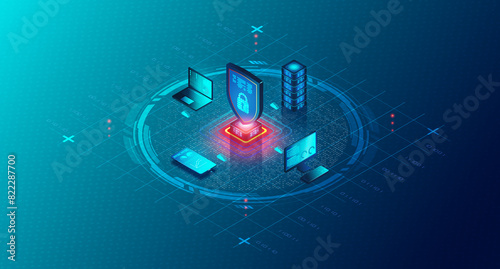 Endpoint Protection Concept - 3D Illustration