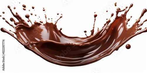 chocolate splash on white background, liquid drink splash