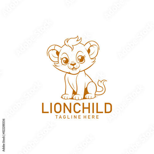 Lion Cub logo vector illustration