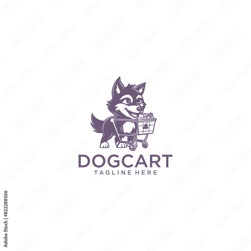 dog cart logo vector illustration dog cart logo vector illustration