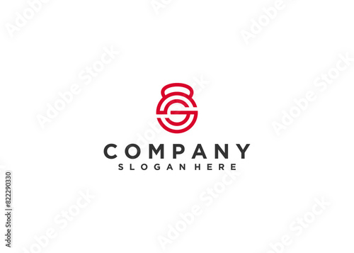 Initial Letter sg  logo sport kettlebell logo icon design vector template