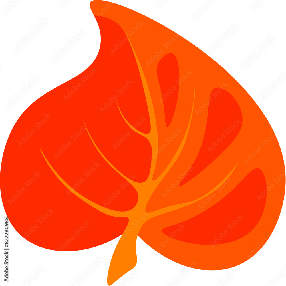 Fototapeta premium An orange leaf placed on a plain white surface.