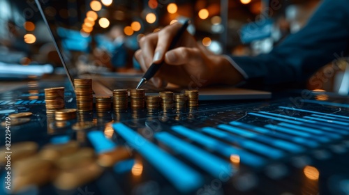 Analyzing financial investment plan in relation to economic growth. Global network data banking analytics