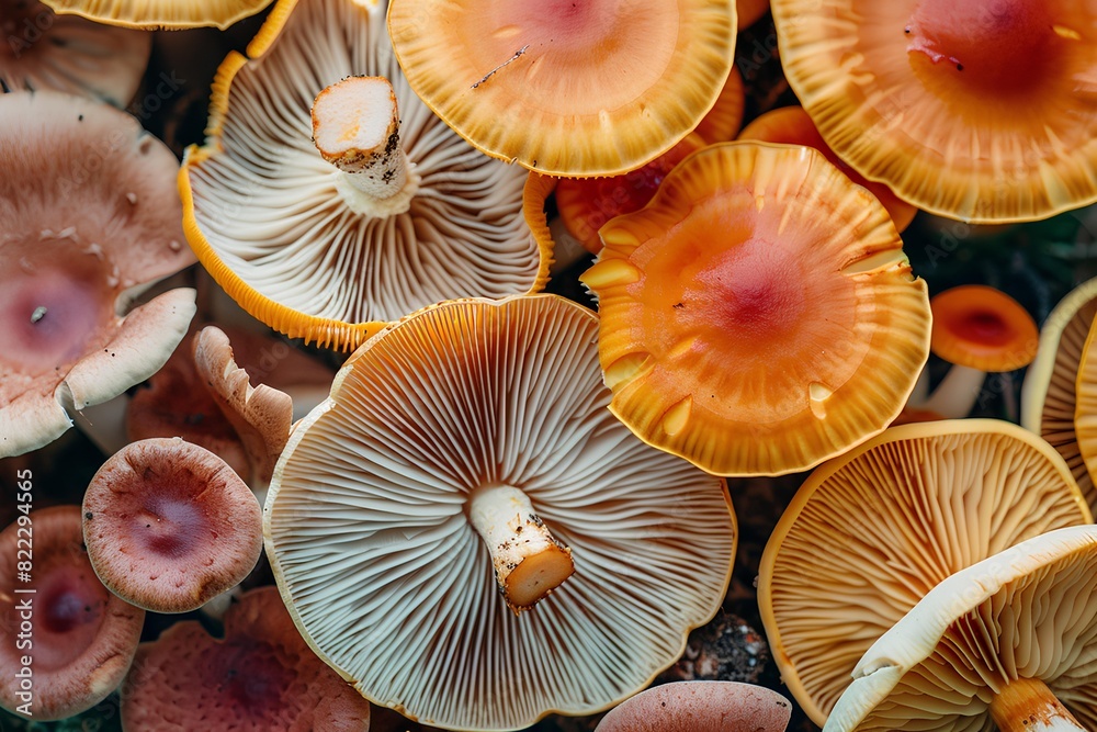 A close up of a bunch of mushrooms A close up of a bunch of mushrooms