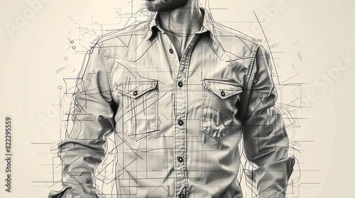 Craft schematic vector shirts with modern flair, blending complexity with simplicity. © Chanagun