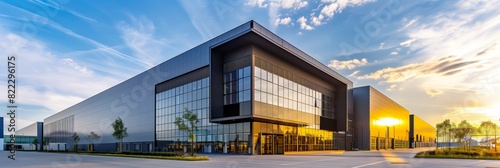 modern building of a warehouse and logistics center photo