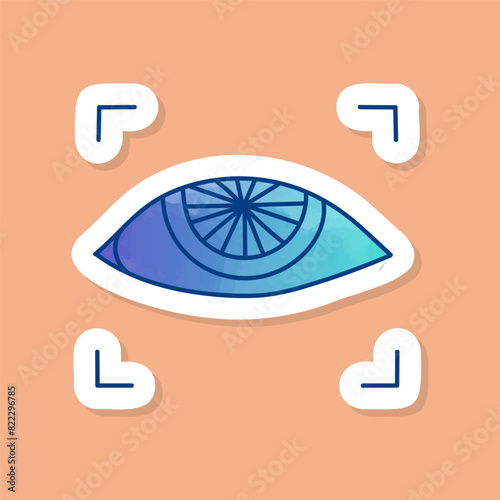 Face recognition eye scanner color sticker