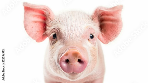 portrait of a cute pig isolated over white background