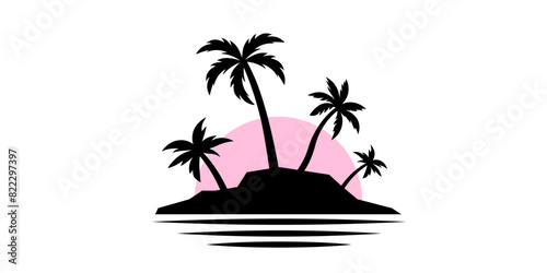 Palm island logo. Island logo.