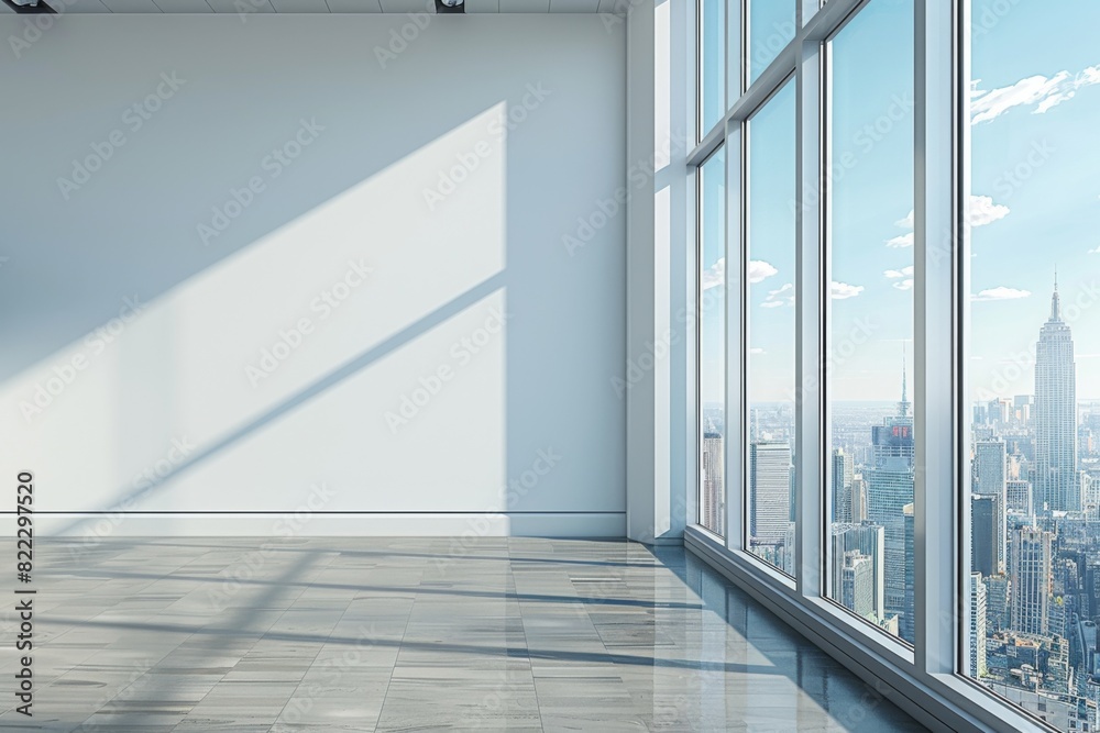 Obraz premium Modern office interior wall mockup created with generative ai