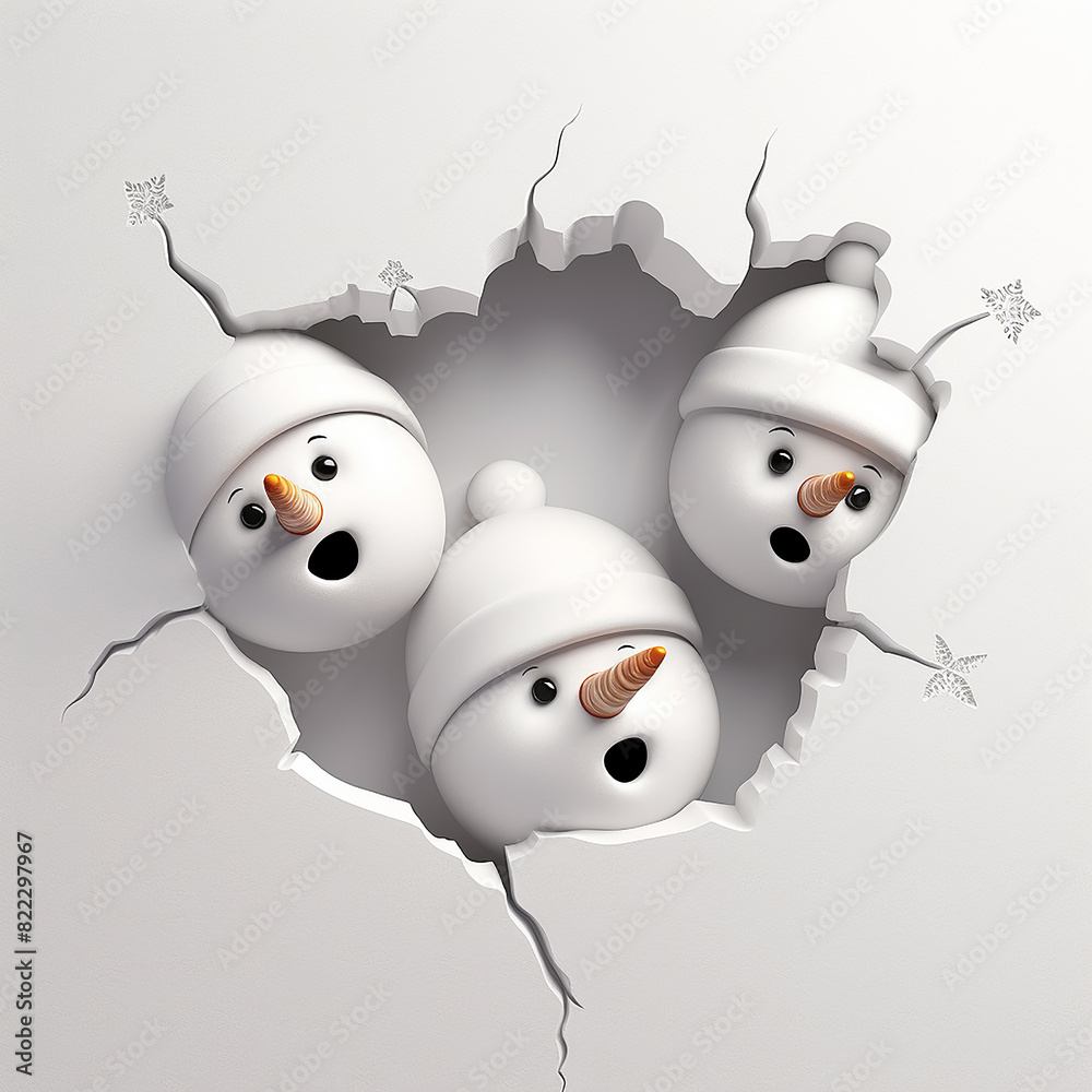 Obraz premium snowman with white background