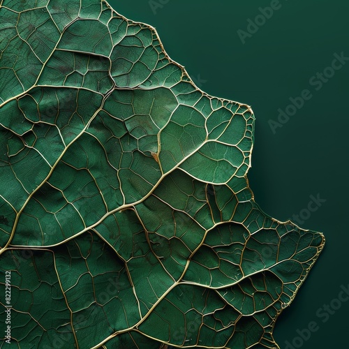 Artistic Rendition of Global Trade Routes on a Leaf Vein Structure as a Symbol of Organic Global Commerce