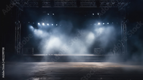 empty stage background  concert stage lighting  blank design