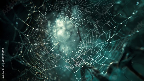 Spider web architecture in dark  manga  fairytale  origami