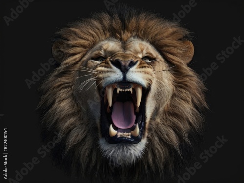 Lion s Roar_A Powerful Portrait on Black Background 3