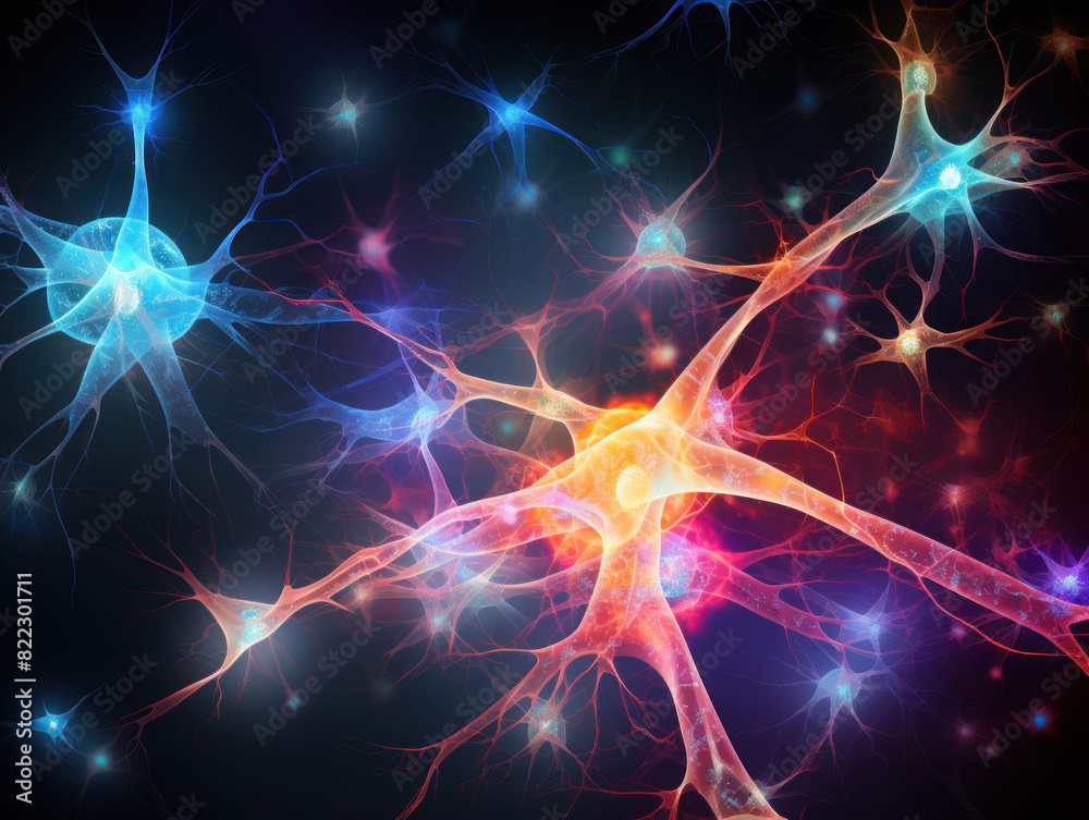 neuron, neural connection visualization of transmission of nerve impulses, neural network of organisms, brain neuron, neural connection visualization of transmission of nerve impulses, neural network of organisms, brain
