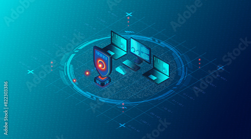 Obraz na płótnie Network Security Concept - 3D Illustration