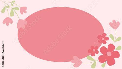 Floral banner, invitation or greeting card vector design template in elegant pastel colors and modern simple style. Postcard with flowers and petals. Wedding invitation design template. Frame ornament
