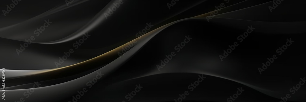 Black background with soft waves,black silk smooth waves pattern backdrop design . Black satin silk luxury wave cloth background. banner Black background with soft waves,black silk smooth waves pattern backdrop design . Black satin silk luxury wave cloth background. banner