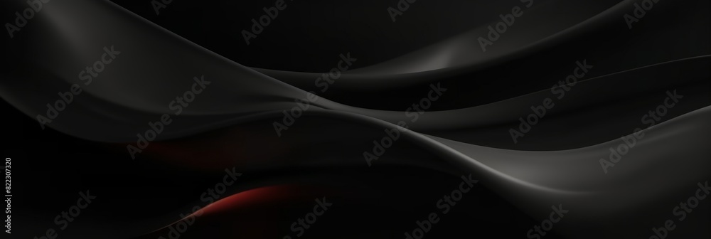 Black background with soft waves,black silk smooth waves pattern backdrop design . Black satin silk luxury wave cloth background. banner Black background with soft waves,black silk smooth waves pattern backdrop design . Black satin silk luxury wave cloth background. banner