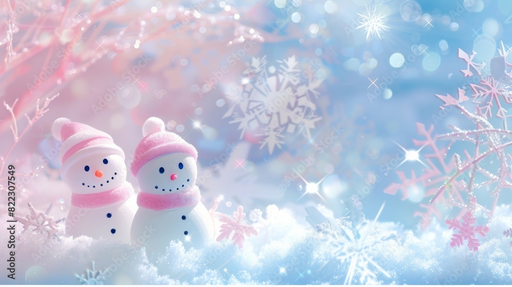 A whimsical winter wonderland background with soft pastel hues. A whimsical winter wonderland background with soft pastel hues.