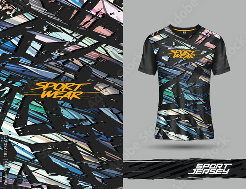Tshirt sports grunge texture background for soccer jersey, downhill, cycling, football, gaming.