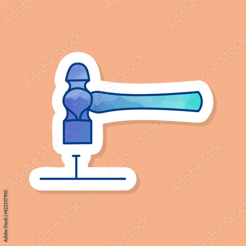 Hammer knocking nail color sticker