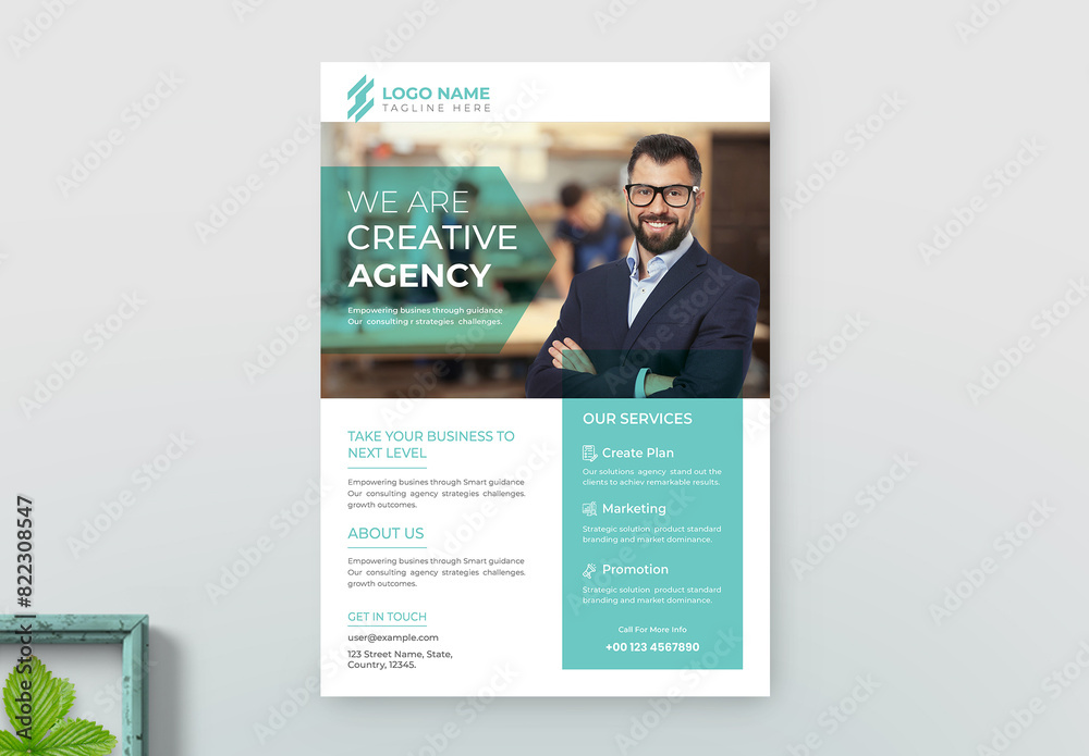 Creative Business Agency Flyer Design Layout Stock Template | Adobe Stock