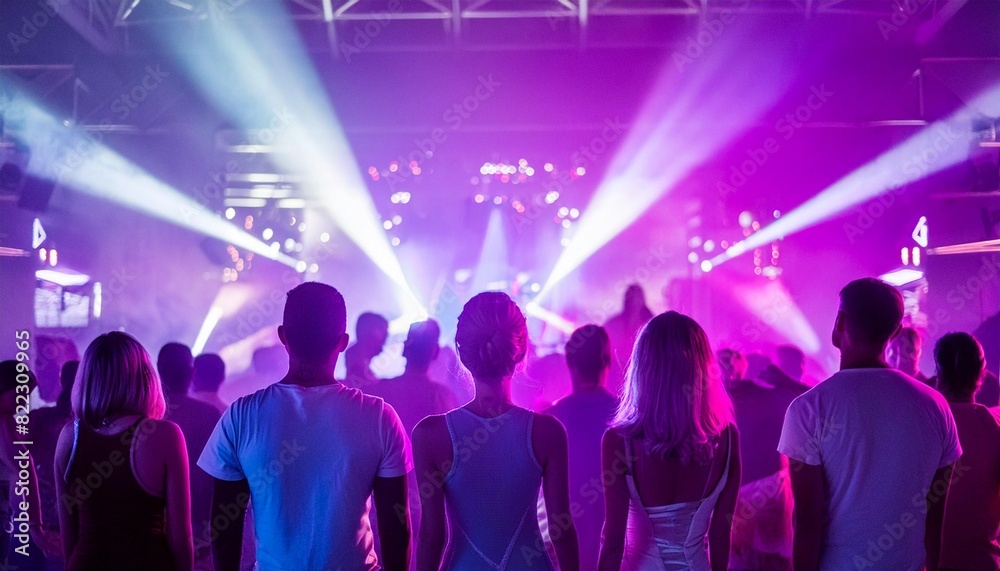 Energetic Concert Crowd with Laser Lights Energetic Concert Crowd with Laser Lights