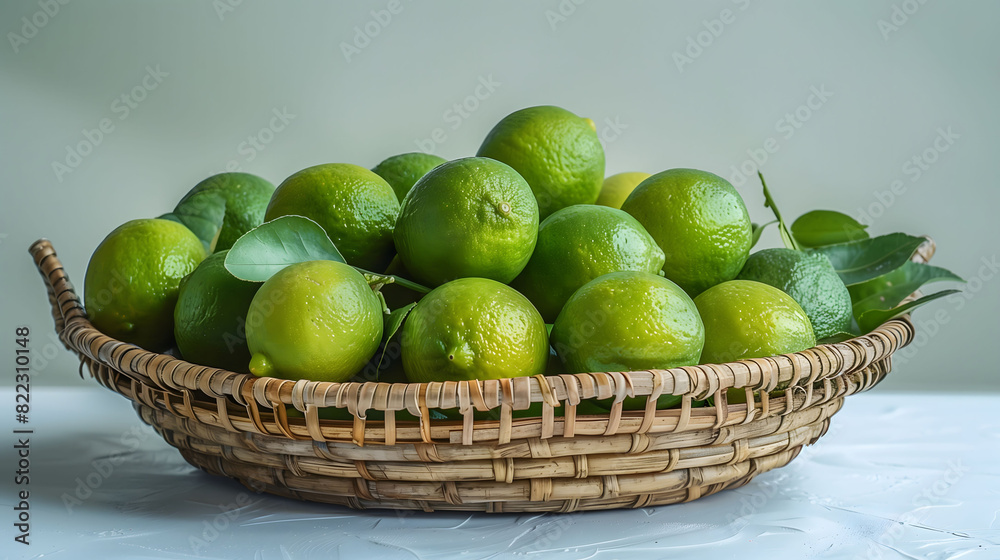 Freshly Harvested Limes in the Basket Freshly Harvested Limes in the Basket