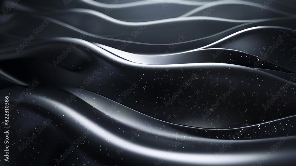 Fototapeta premium abstract dark grey and black wavy background with shining light and grainy texture elegant graphic design element
