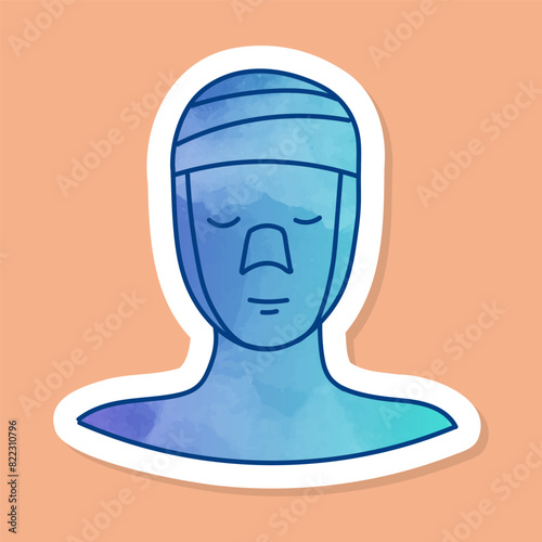 Women beauty face plastic surgery face and noose augmentation color sticker