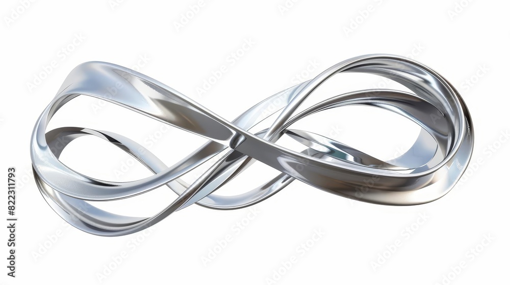 abstract metallic squiggle line shape isolated on white futuristic curved wire design element 3d rendering abstract metallic squiggle line shape isolated on white futuristic curved wire design element 3d rendering