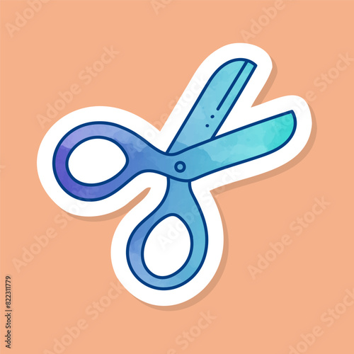 Scissor color sticker
