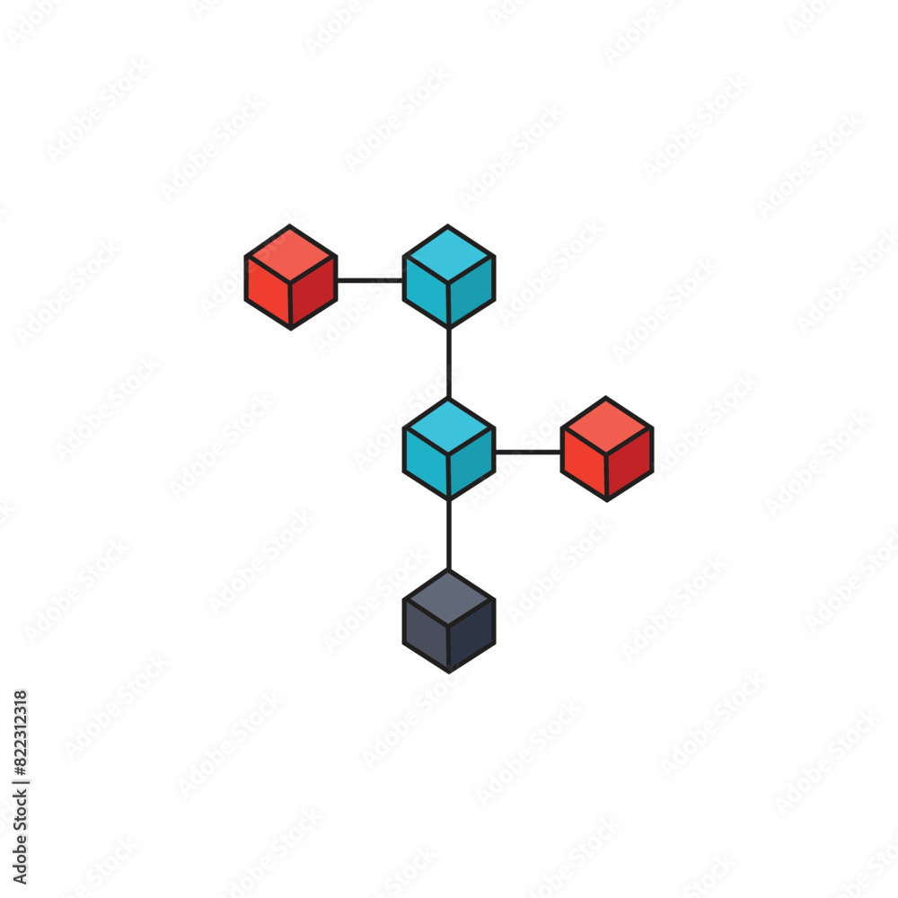 Blockchain icon flat vector illustration. Blockchain icon flat vector illustration.