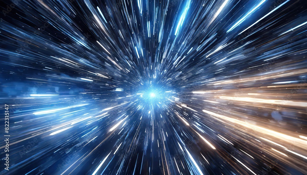Fototapeta premium Abstract flight in space hyper jump 