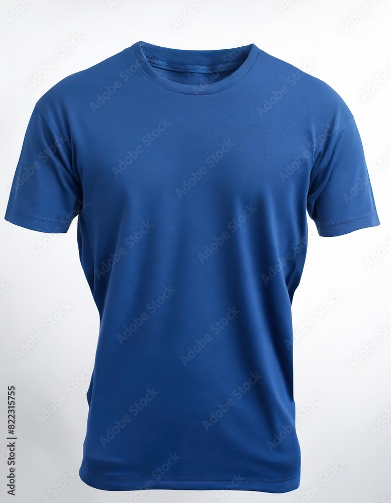 Blue t shirt front and back view, isolated on white background Blue t shirt front and back view, isolated on white background