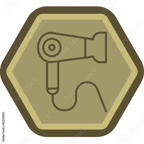 Hair Dryer Line Polygon Icon