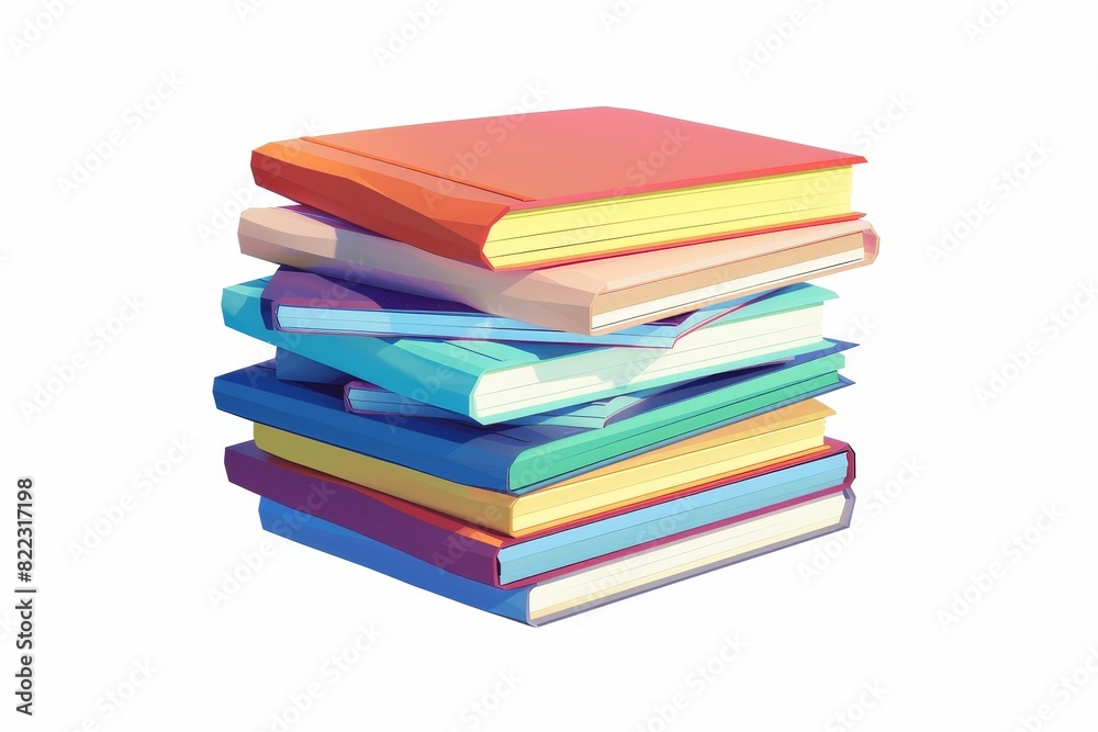 Bookshelf with stack of textbooks, modern Bookshelf with stack of textbooks, modern