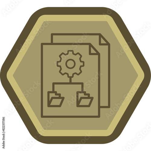 File Management Line Polygon Icon