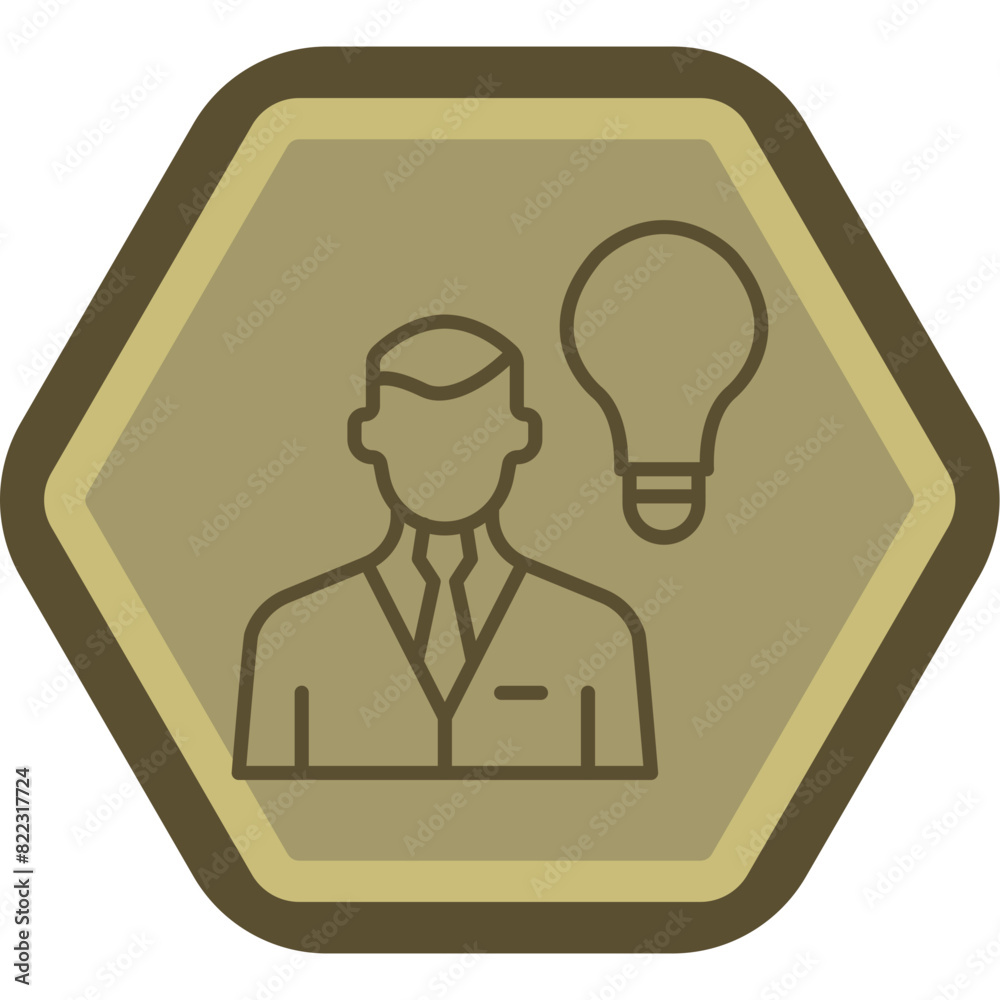 Creative Employee Line Polygon Icon Creative Employee Line Polygon Icon