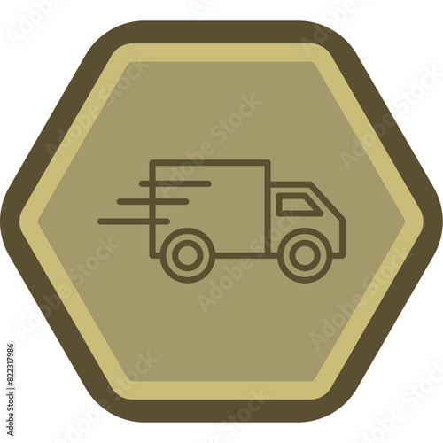 Fast Delivery Line Polygon Icon
